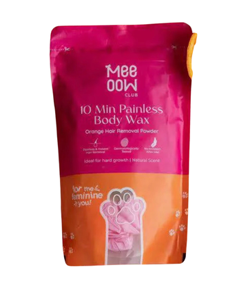 Meeoow Club 10 Min Painless Body Wax Orange Hair Removal Powder