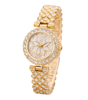 Luxury Floral Crystal Quartz Wrist Watch for Women